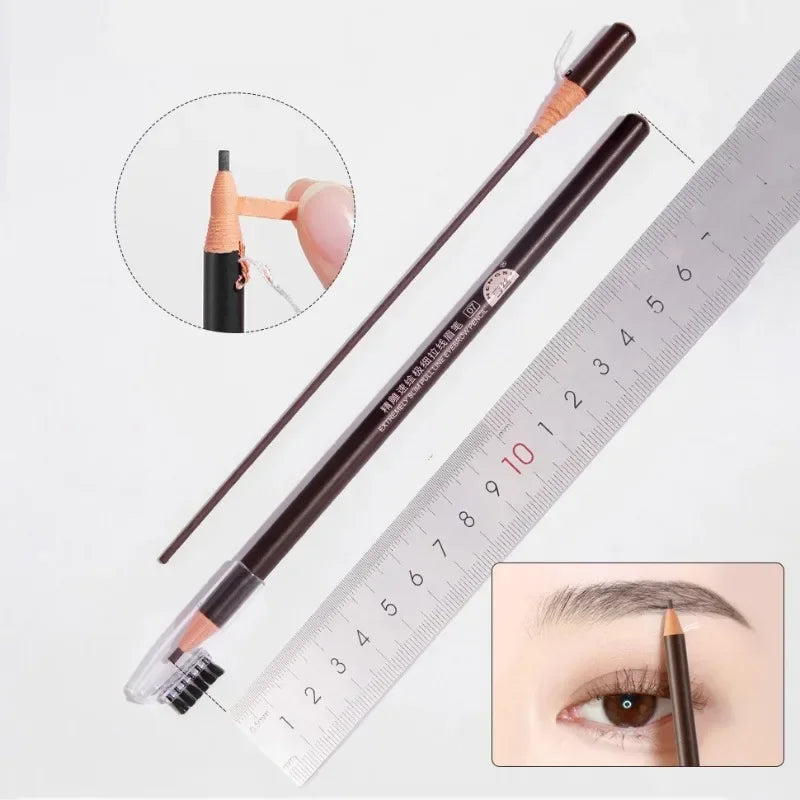 1/3/5/10pcs Ultra-fine Eyebrow Pencil 2mm Line Smooth Soft Eyebrow Pencil Brown Waterproof Long Lasting Make-up Pen with Brush