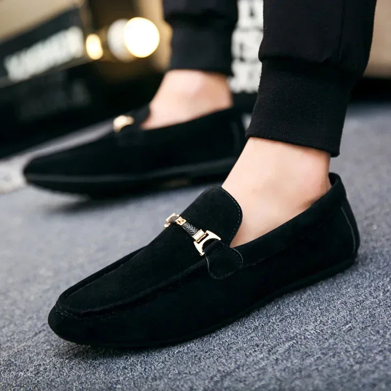 Men'S Loafers Slip-Ons Walking Shoes Soft High Quality Flats Male Walking Shoes Suede Casual Loafers Summer Beach Shoes - Belvar