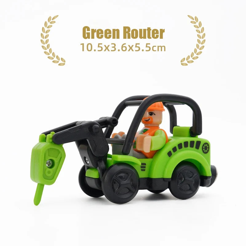Variety of Optional Rail Car Utility Vehicles Aircraft Compatible with All brands Wooden Tracks Trains Children Car Toy Gifts
