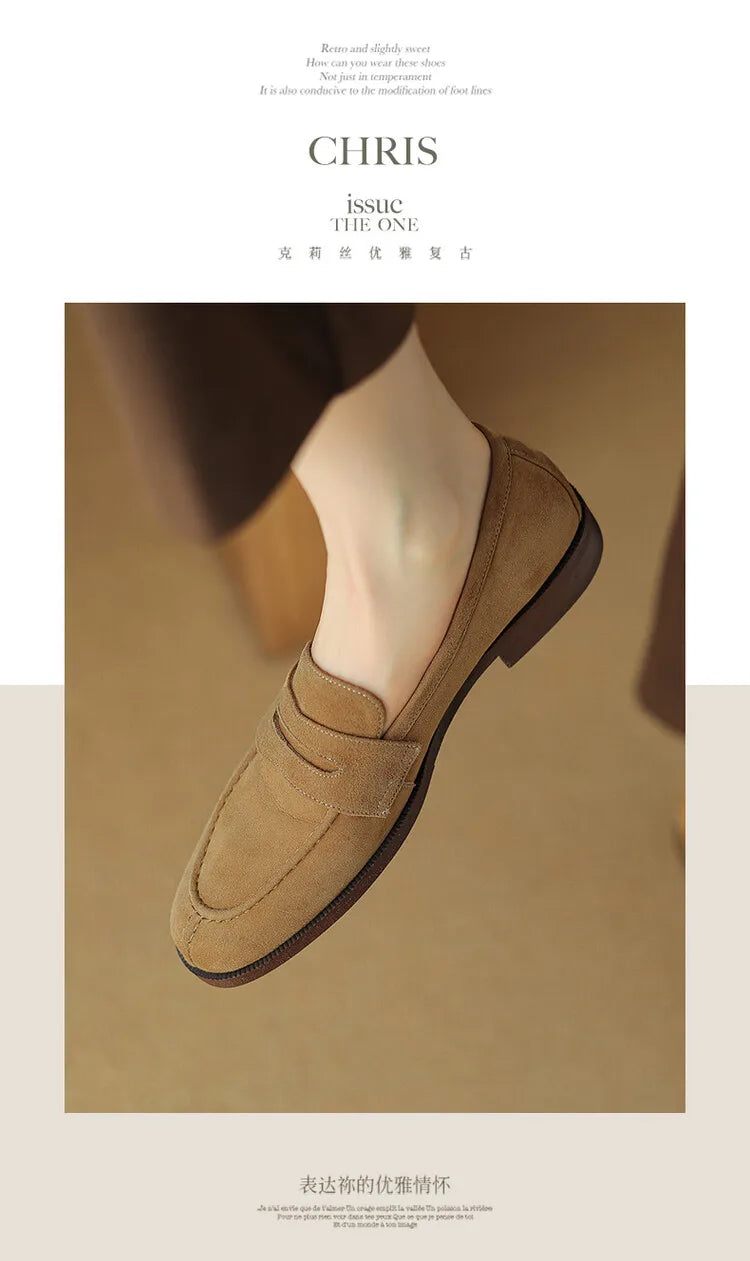 Shoes for Women 2024 Summer Brown Casual Flats Ladies Shoe Fashion Suede Loafers Soft Sole Non-Slip Feminino Zapatos Mujer - Belvar