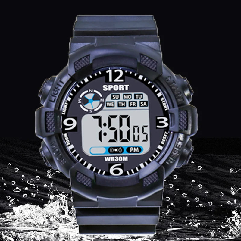 YIKAZE Men's Digital Electronic Watch Sports Glow 55mm Large Dial Student Outdoor Adventure Trend Multifunctional Watches Clock