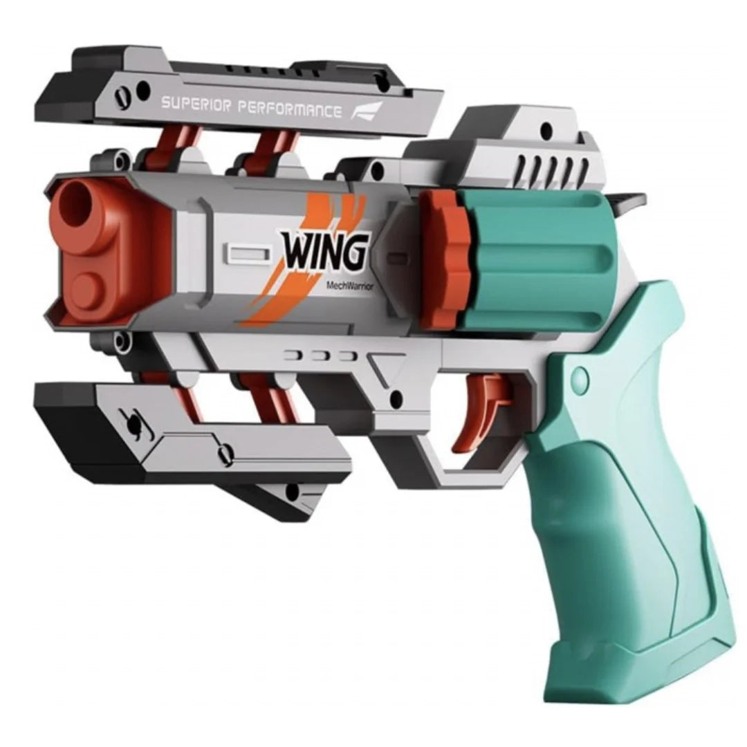 SOFT Foam Dart Revolver Blaster ,Safe Soft Foam Bullets, Lightweight & Easy to Use, Outdoor Indoor Toy for Kids Ages 6+