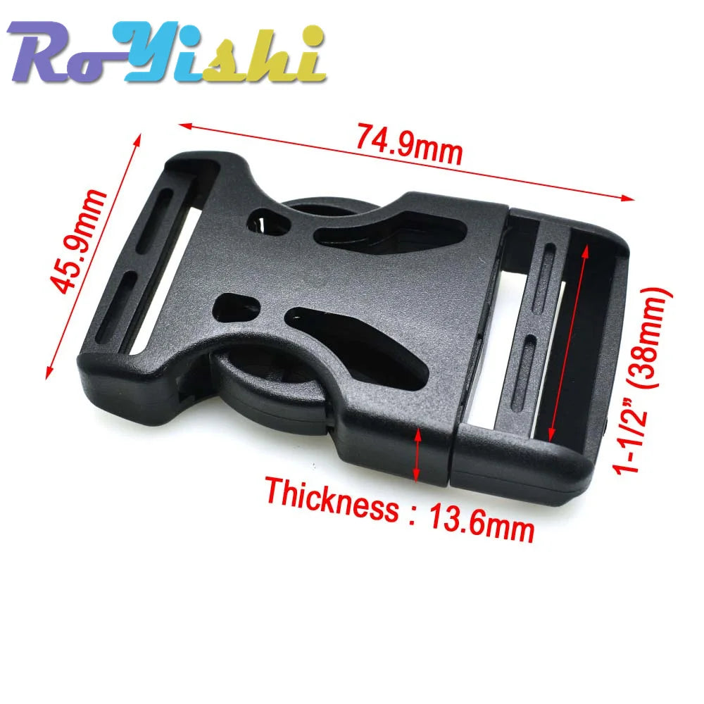 10 Pcs/Pack Plastic 5/8" 3/4" 1" 1-1/4" 1-1/2" 2" Adjustable Buckle For Backpack Straps Luggage Webbing