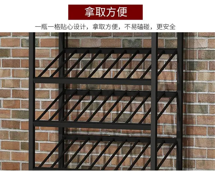 Kitchen Industrial Bar Cabinet Houses Wedding Iron Stackable Handmade Design Display Wine Rack Column Armadietto Cube Furniture