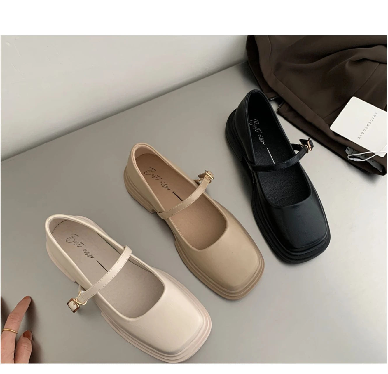 Korean Shoes Female Footwear Square Toe British Style Oxfords Women's 2025 Dress Comfortable Preppy Leather Retro Summer New Med - Belvar