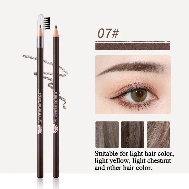 1/3/5/10pcs Ultra-fine Eyebrow Pencil 2mm Line Smooth Soft Eyebrow Pencil Brown Waterproof Long Lasting Make-up Pen with Brush