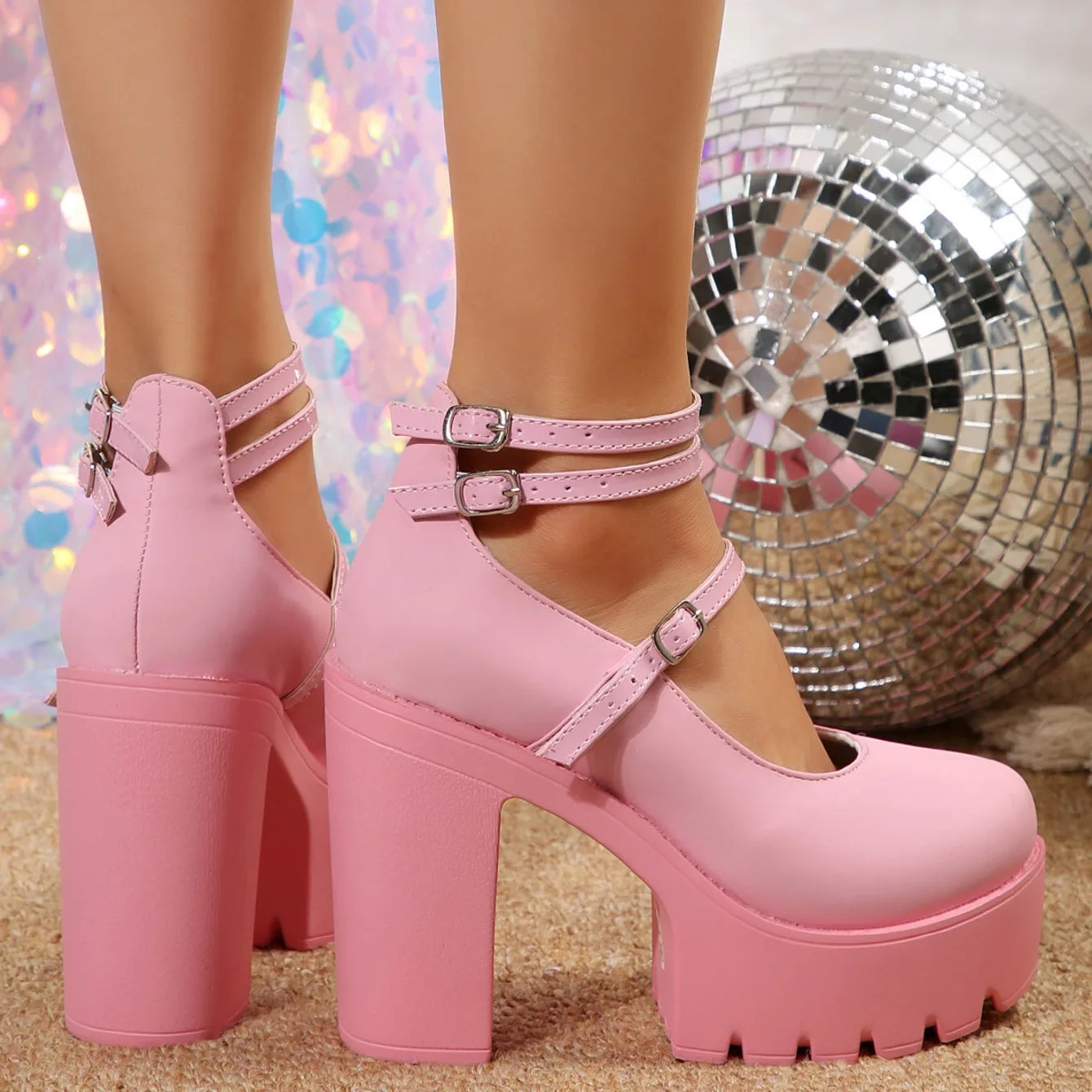 High Heels Women Mary Janes Shoes Woman Platform Fashion Sandals Women Summer New Dress Lolita Shoes Chunky Pumps Zapatos Mujer - Belvar