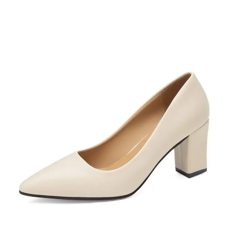 High Heels Women 2022 New Korean Style Pointed Shallow Mouth Thick Heel Fashion Shoes Sapatos De Mujer - Belvar