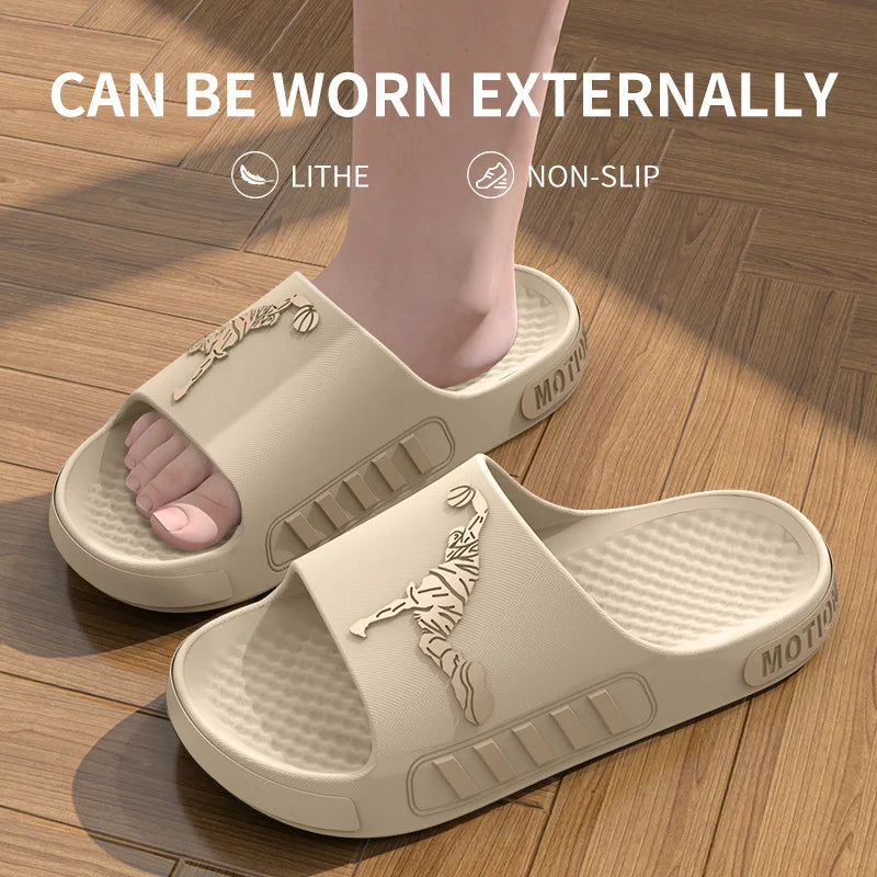 Men's slippers for outdoor wear, summer home, thick soled shower, anti slip sports, cool slippers for cooldown - Belvar