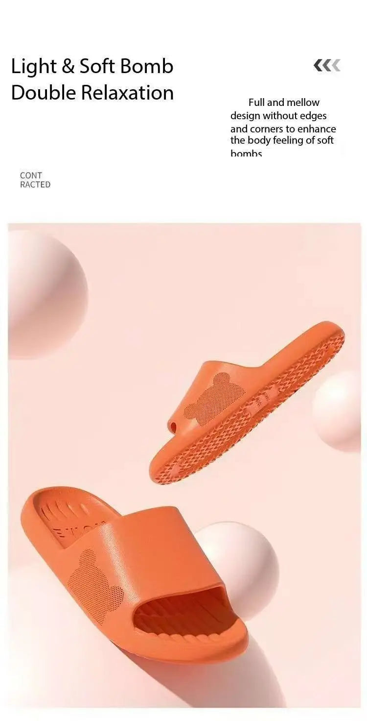 Soft Slippers Couples Home Outdoor Slipper Summer Women Bedroom Thick Bottom Shoes Beach Sandals Men Flip Flops Shower Shoes