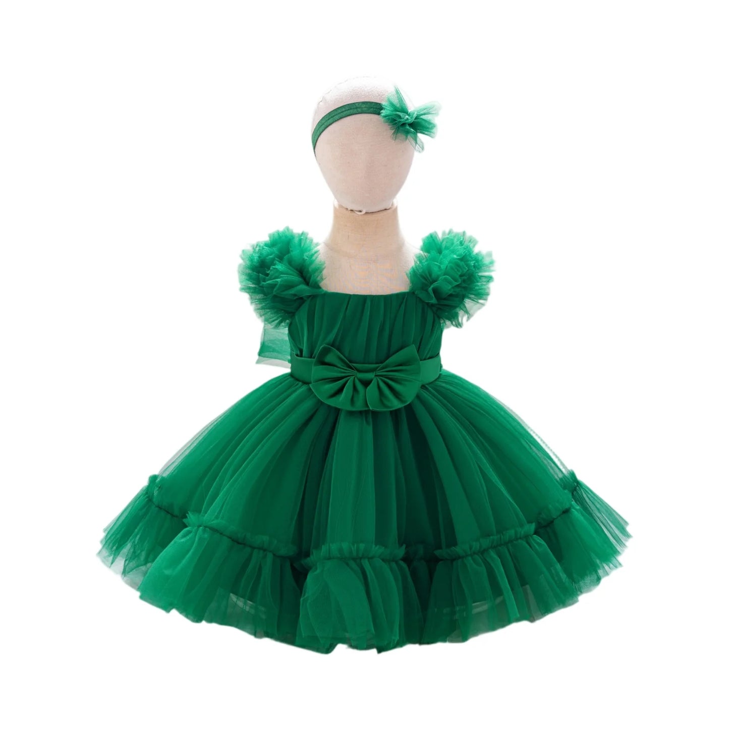 Toddler Party Baby Girls Dresses Baptism Bridesmaids Costume Infants 1st Birthday Bow Princess Dress Baby Wedding Christmas Gown