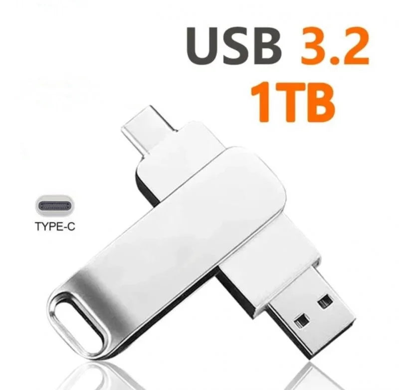 16TB Flash Drive USB 3.2 Super High Speed Transfer Metal Mini U Disk Pen Drive Type C Memory Waterproof Disk SSD U Drive