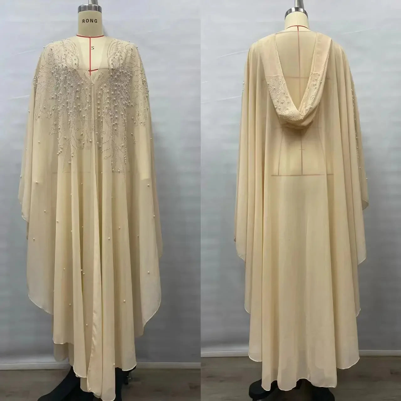 Thin Hooded Cloak Women Clothing Cape Dress Fashion Clothes Vintage Streetwear Ponchos Coats Jackets Bling Diamond Party