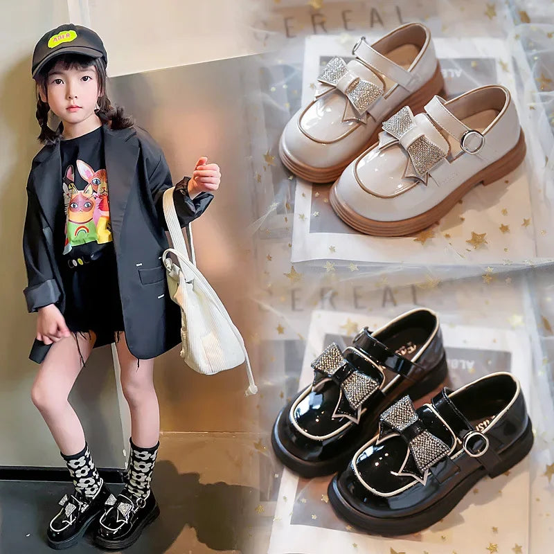 Kids Casual Shoes Children‘s Leather Shoes for Toddlers Girls Party Flats Kids Loafers Bowtie Shoes for Kids Girls Lolita Shoes - Belvar