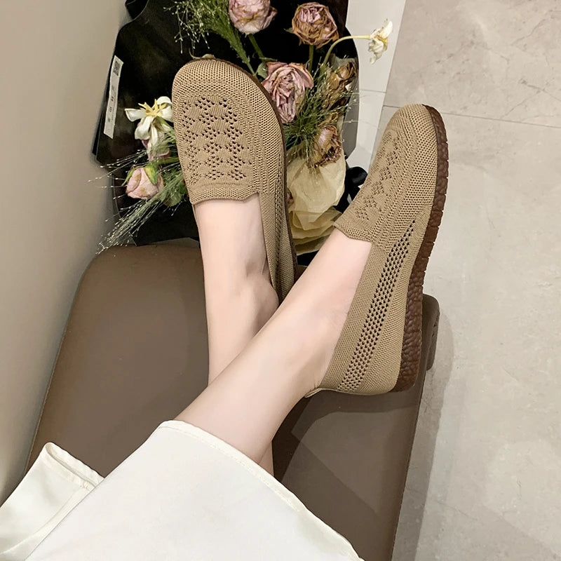 shoes woman 2025 shoes woman 2025 women's sneakers free shippiing shoes Summer breathable knitted casual shoes