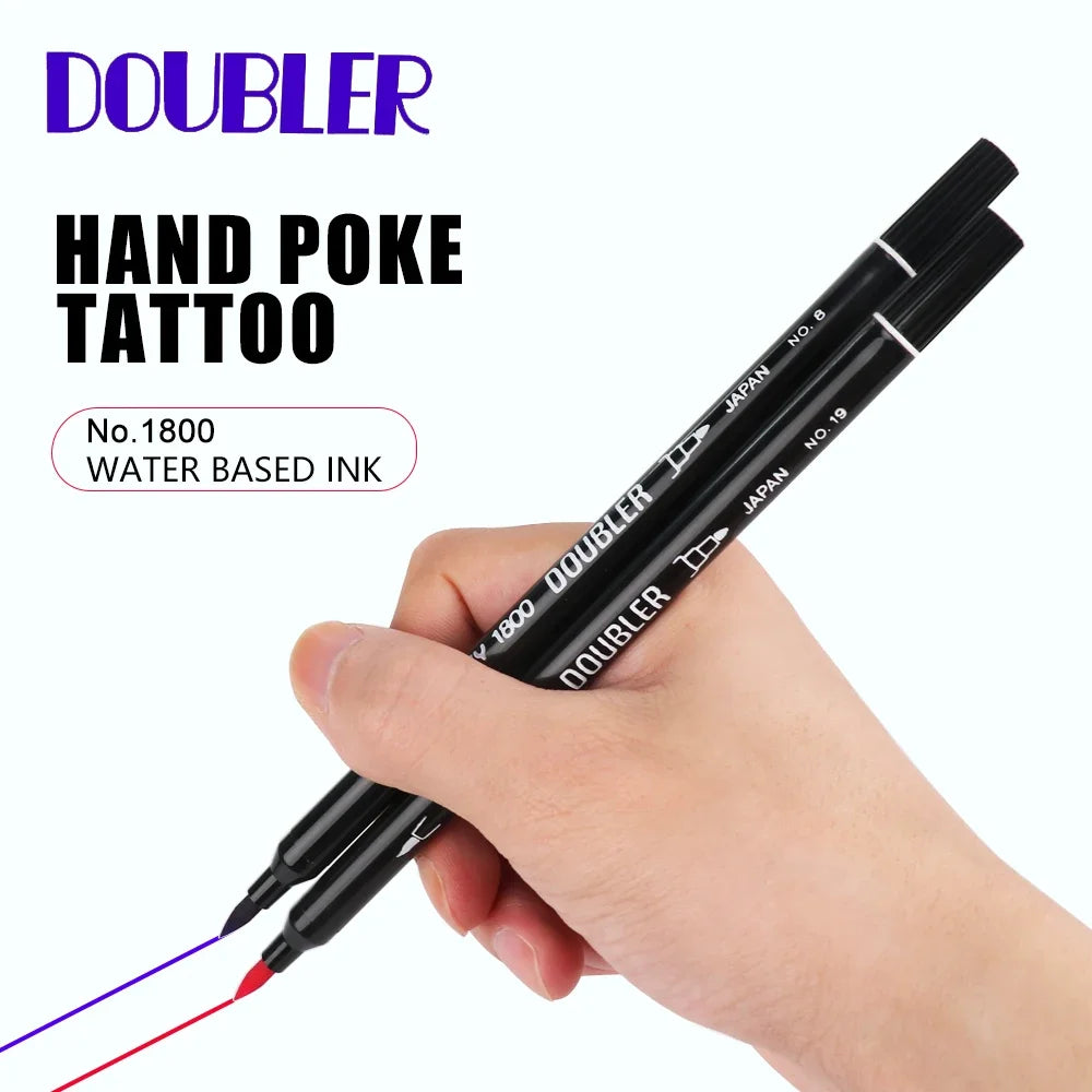 1pcs Double-Headed Eyebrow Oil Ink Tattoo Skin Marker Piercing Marking Pen Tattoo Supply For Waterproof Permanent Makeup Pen