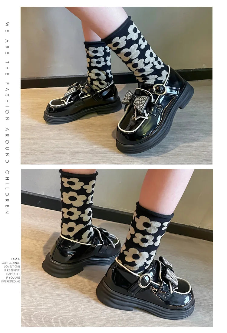Kids Casual Shoes Children‘s Leather Shoes for Toddlers Girls Party Flats Kids Loafers Bowtie Shoes for Kids Girls Lolita Shoes - Belvar