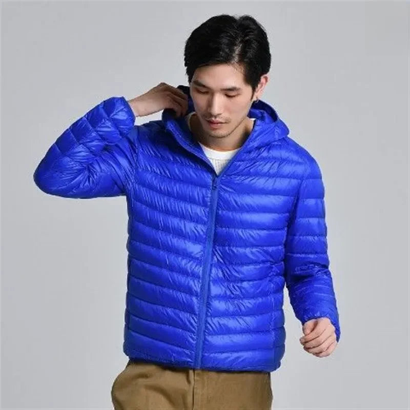 Trendy Lightweight Down Cotton Coat Men's Stand Collar Slimming Smooth Cotton Jacket For Youth Men Casual Scene