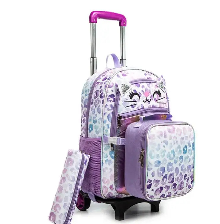 School Wheeled backpack Bag School bag with wheels Trolley Satchel bag Kids School Rolling backpack for girls School Trolley Bag