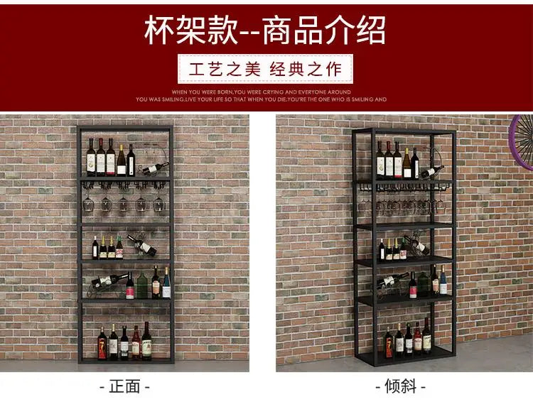 Kitchen Industrial Bar Cabinet Houses Wedding Iron Stackable Handmade Design Display Wine Rack Column Armadietto Cube Furniture