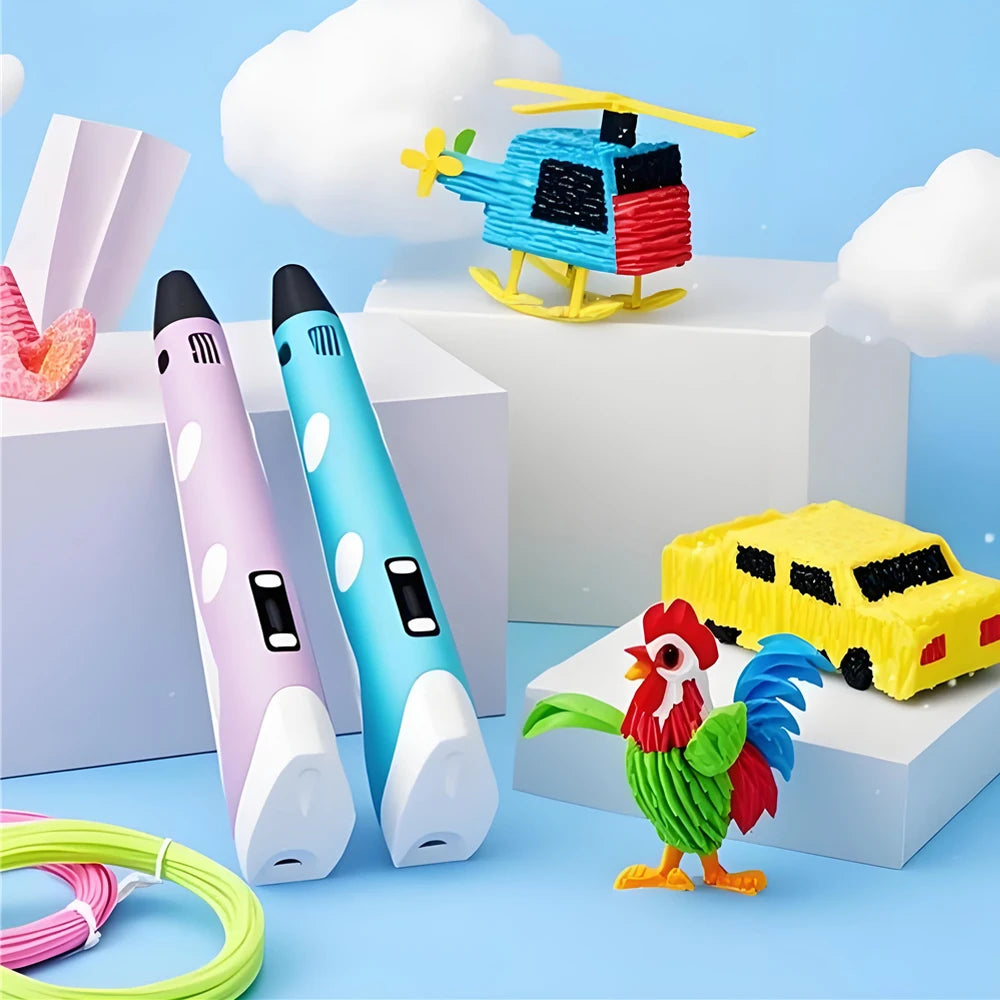3D Pen Drawing Printing Pen With LCD Screen Compatible PLA Filament Toys Safe Paiting for Children DIY Christmas Birthday Gift