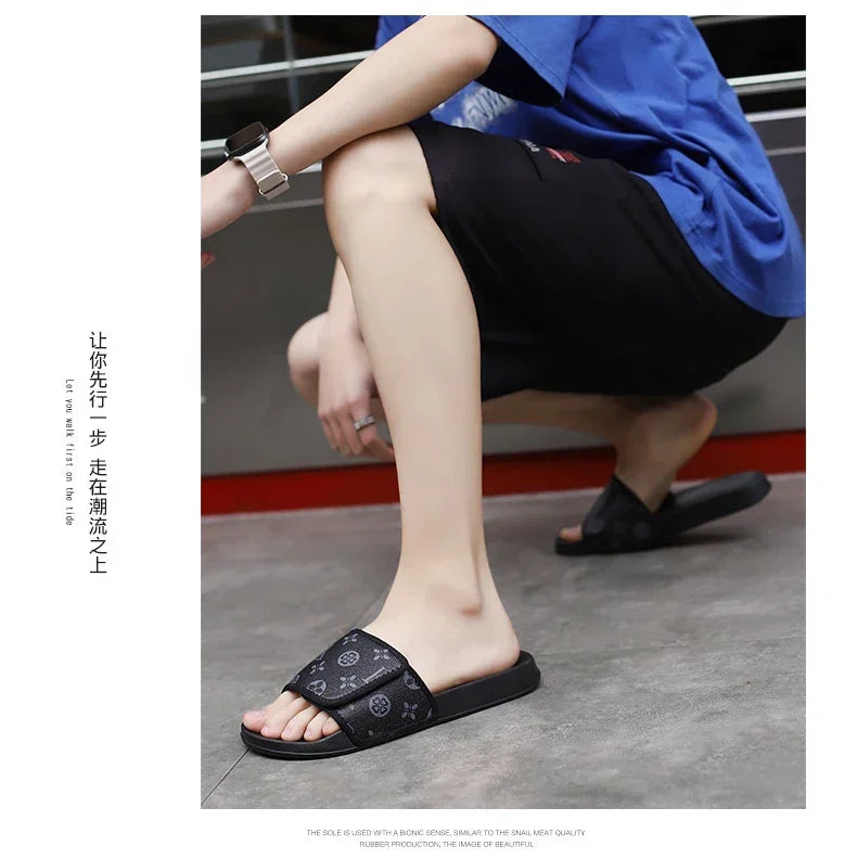 Slides Shoes for Men 2024 Slippers House Man Comfortable Men's Sandal Living Room Slippers Walk Around Home Flip Flop Slipper - Belvar