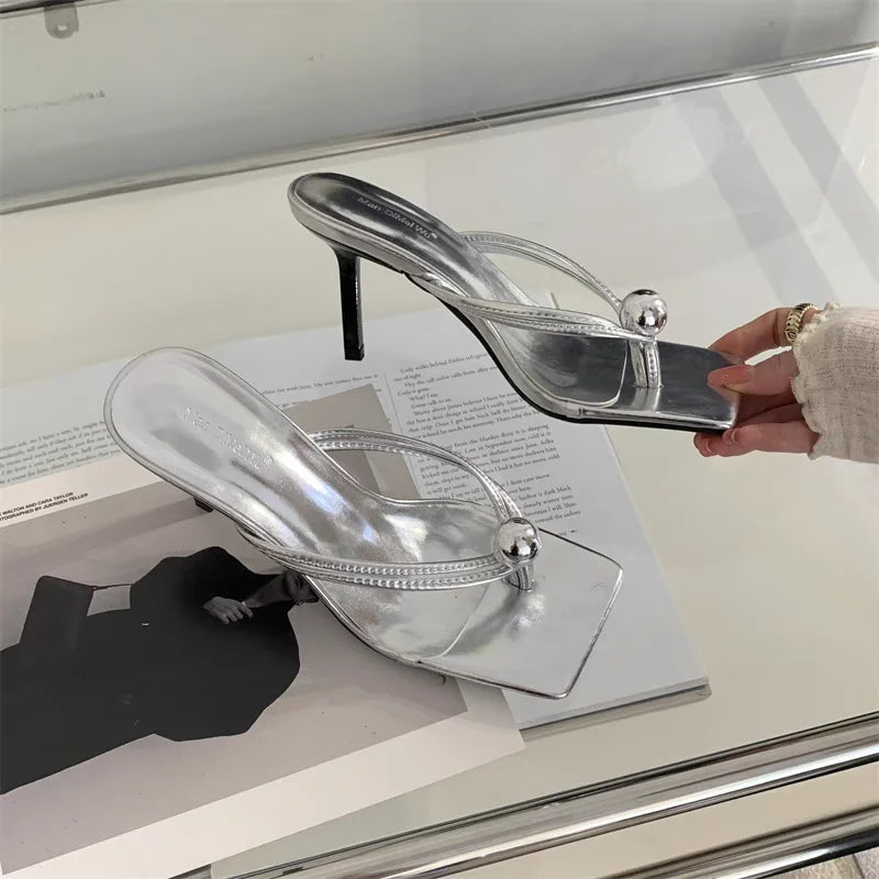 Women High Heels Slippers Designer Heeled Sandals Elegant Shoes Woman Summer 2025 Trend Fashion Fliop Flops Casual Slides Mujer - Belvar