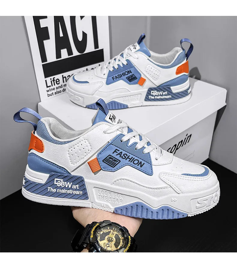 2025 Summer Fashionable Board Shoes Casual Sports Youth Thick Soled Walking Fashion Shoes Height Increasing Men's White Shoes - Belvar