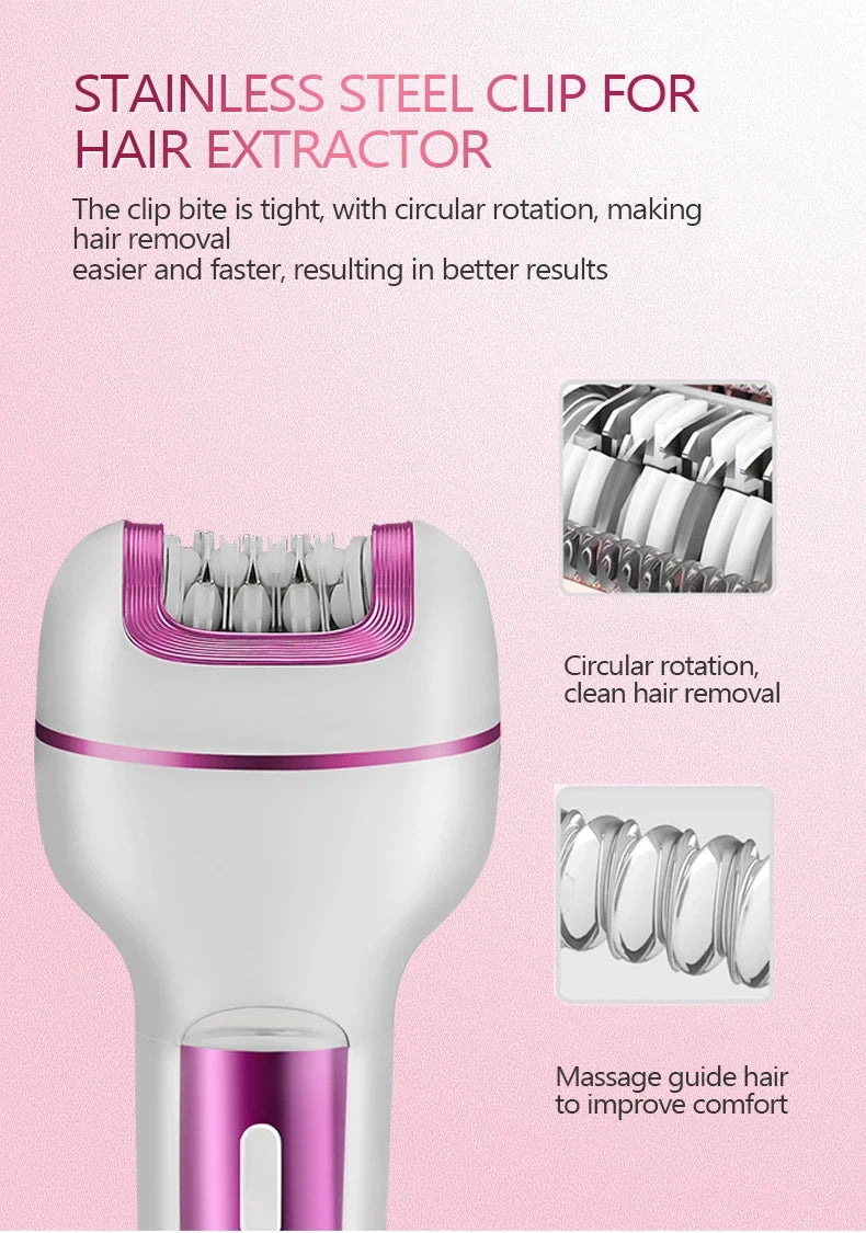 3in1 Rechargeable Women Epilator For Face Body Electric Shaver Female Hair Removal Bikini Trimmer Leg Lady Shaver Callus Remover