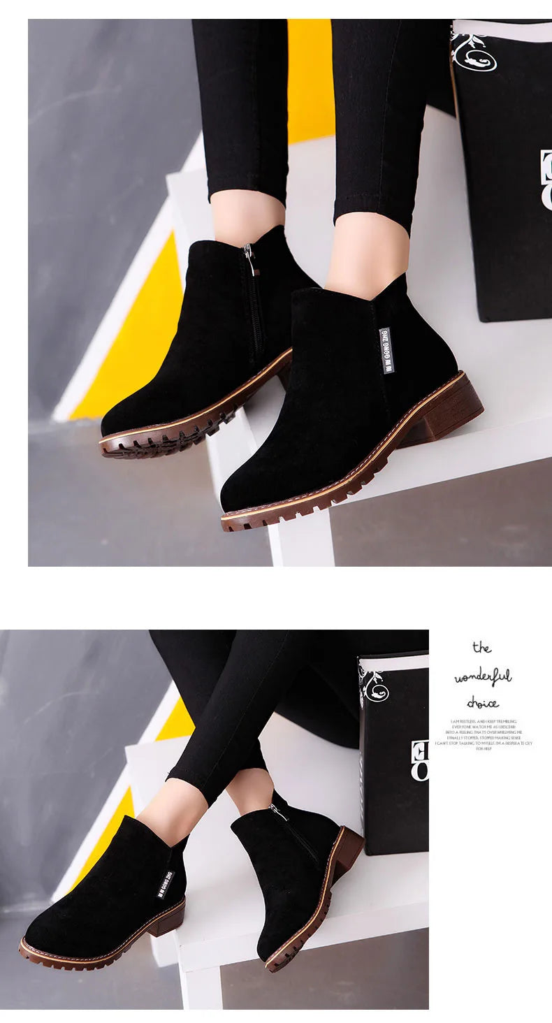 Shoes Women 2022 Fashion Thick Sole Ankle Boots Comfortable Plus Size Snow Boots for Women Female Platform Boots Botas De Mujer - Belvar