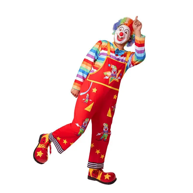 Red Blue Clown Cosplay Clothes Masquerade Party Dress Up Clothing Cute Anime Cosyume Suit For Men Carnival Clothing