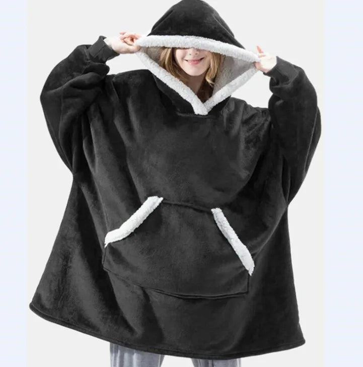 Pullover Fleece Pajamas Women's Padded and Thickened Home Cold-proof Robe Women's Couples Clothing Sweater Fleece Warm Clothes