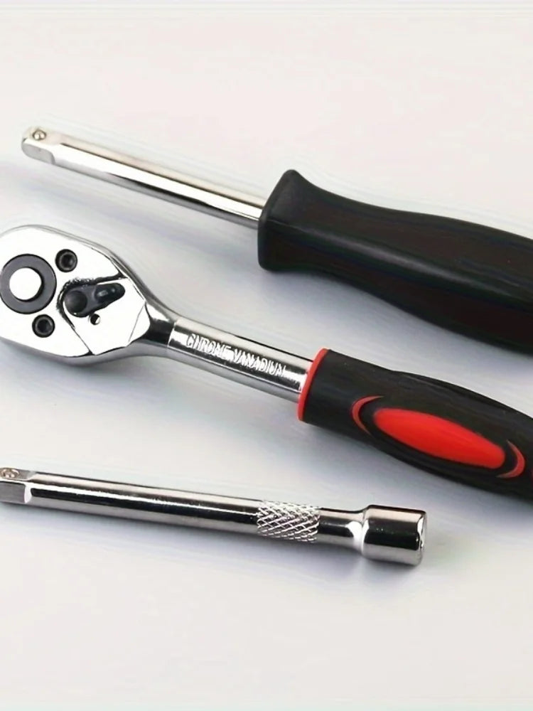 46pcs Car Repair Tool Kit Ratchet Torque Wrench Spanner Screwdriver Socket Set Combo Tools Kit Bicycle Auto Repairing Tool Mech