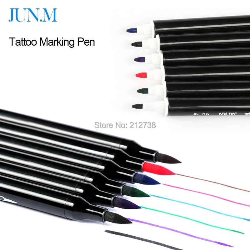 1pcs Double-Headed Eyebrow Oil Ink Tattoo Skin Marker Piercing Marking Pen Tattoo Supply For Waterproof Permanent Makeup Pen