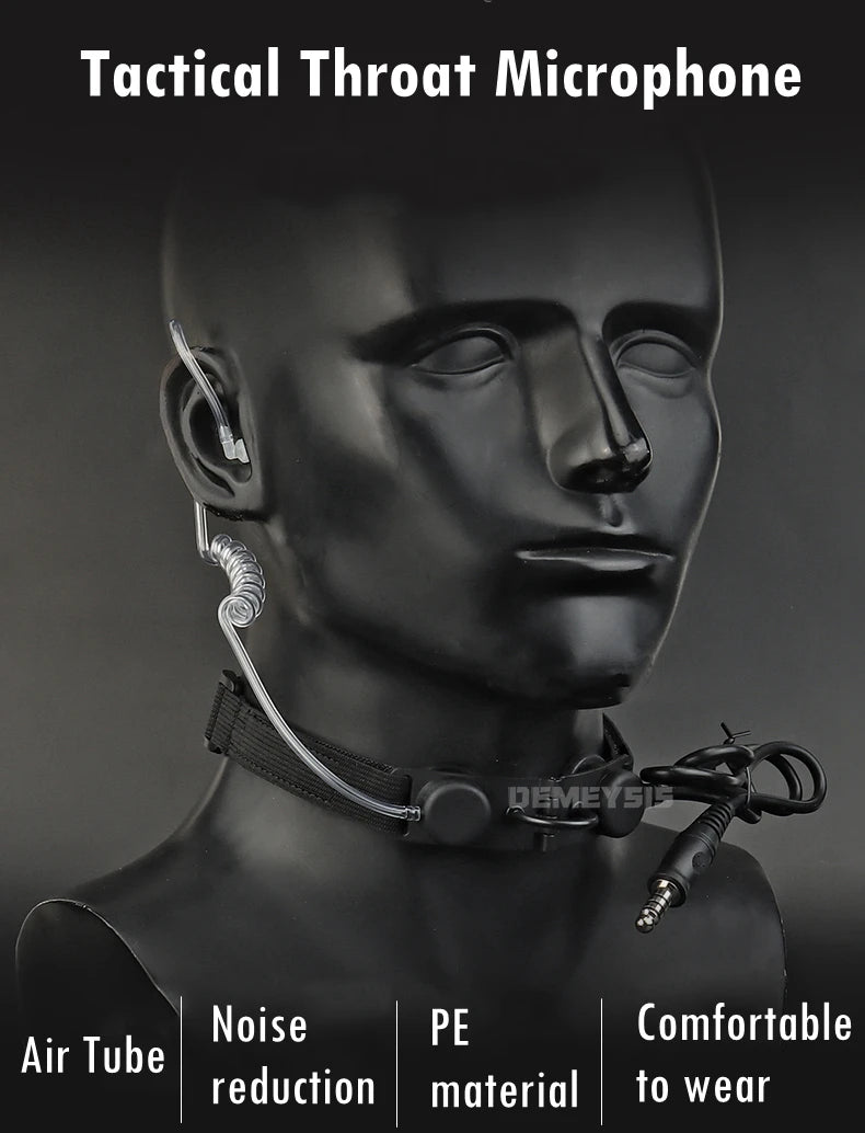 Tactical Throat Microphone Portable Airsoft Paintball CS Sports Radio Mic Neckband Hunting Airsoft Air Tube Microphone Headset