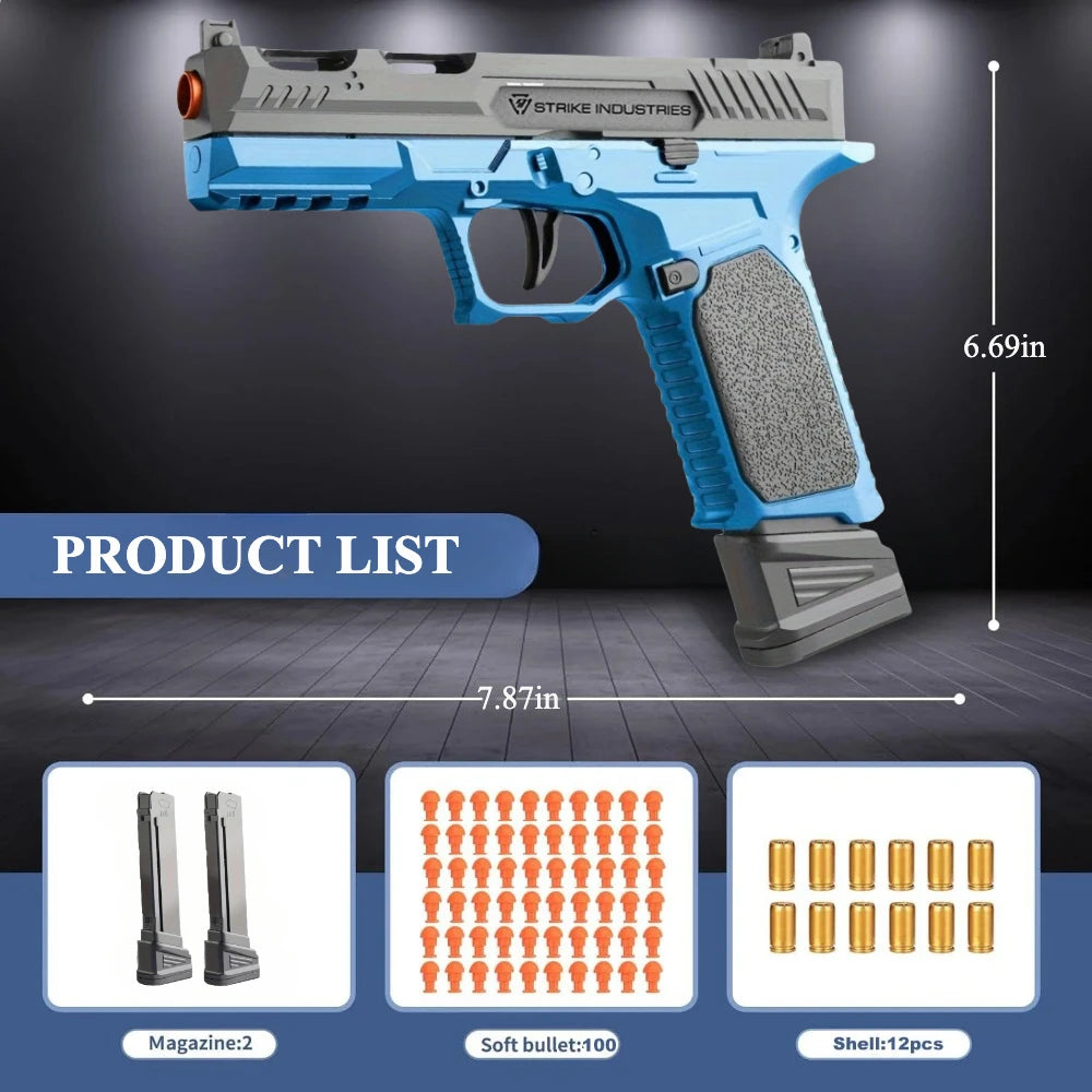 Soft Bullet Airsoft Sig17 Throwing Shell Toy Gun Outdoor Sports CS Game Empty Hanging Weapon Pistol for Kids Boys Birthday Gift