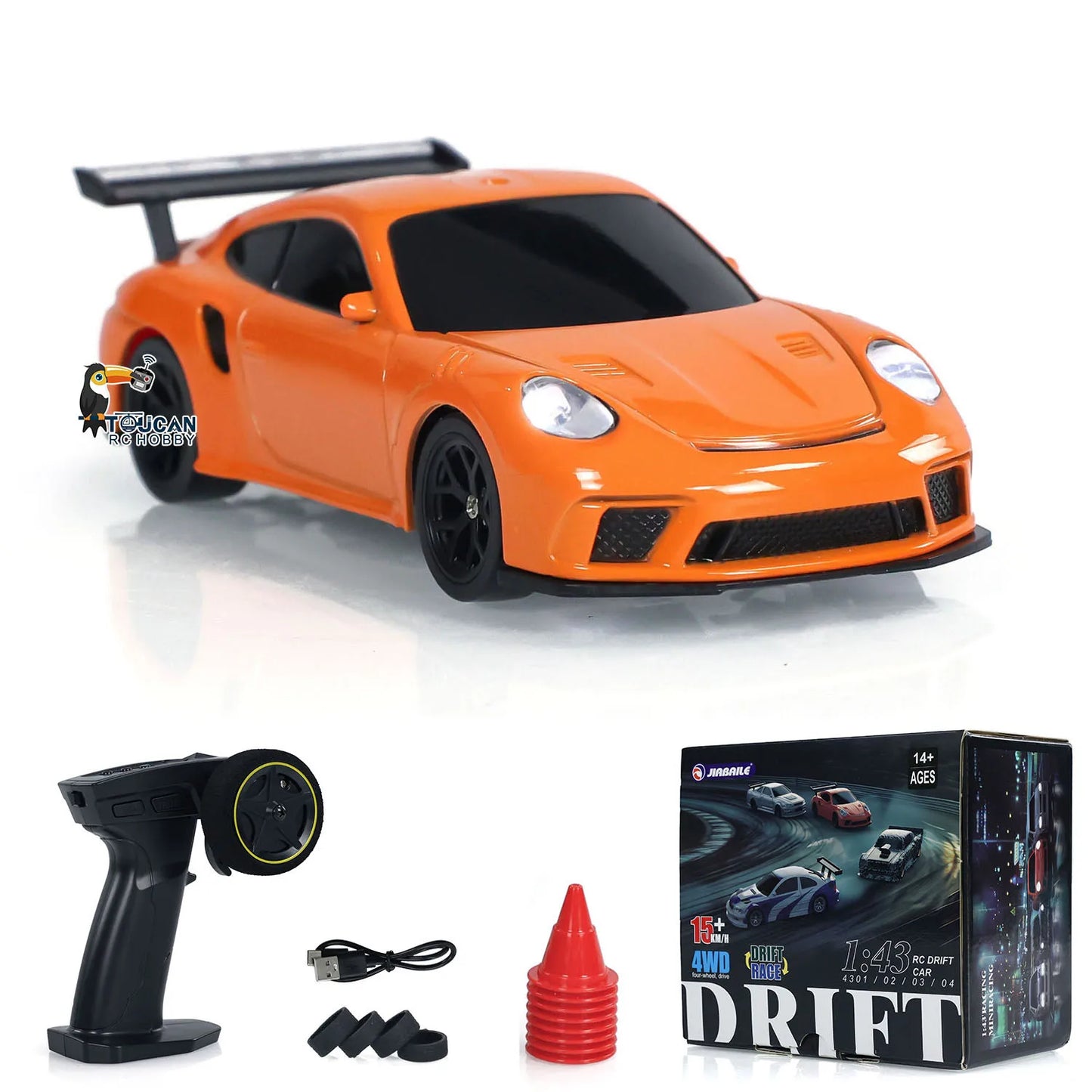 1/43 RC Ready To Go Race Car Remote Control Drift Car 4WD Mini Toy With LED Headlights For Children Gift