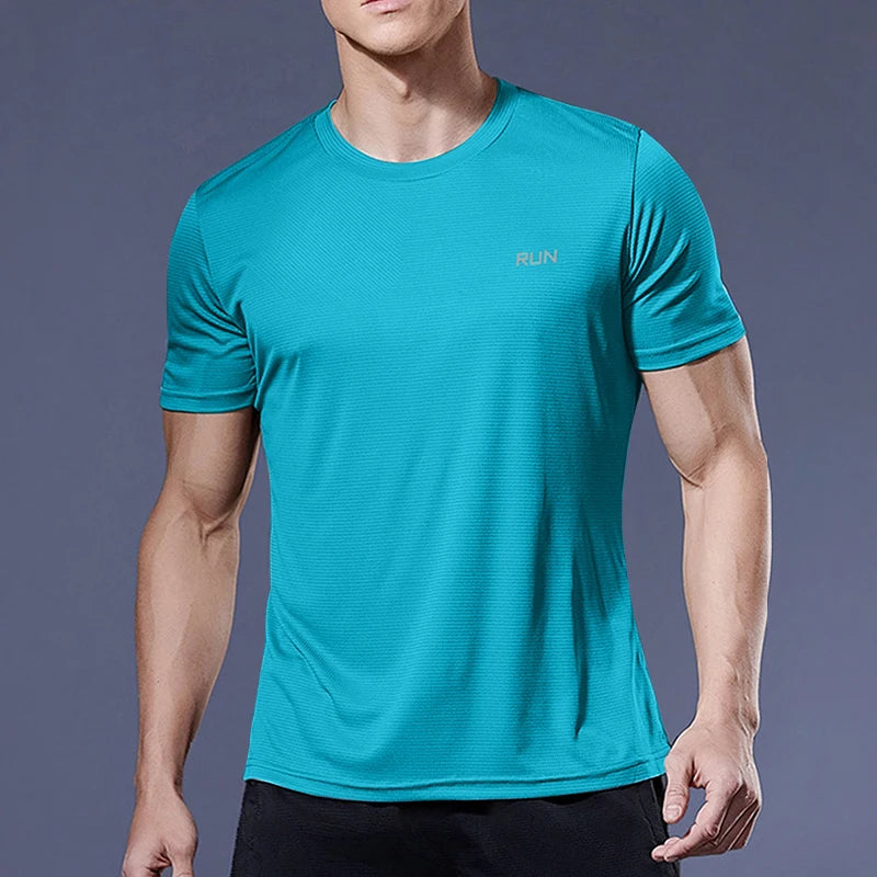 1 Piece Men's Short Sleeve Undershirt Man Athletic T-Shirt Quick Drying Lightweight Silk Underwear For Running Training Fitness