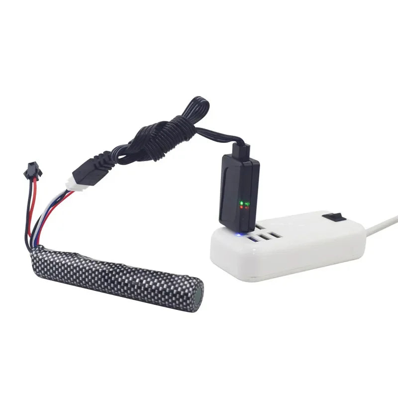3S 11.1V 2000mAh Li-ion Battery SM2P Plug with USB Charger Compatible with Airsoft Gel Water Bead Blaster Rechargeable Batteries