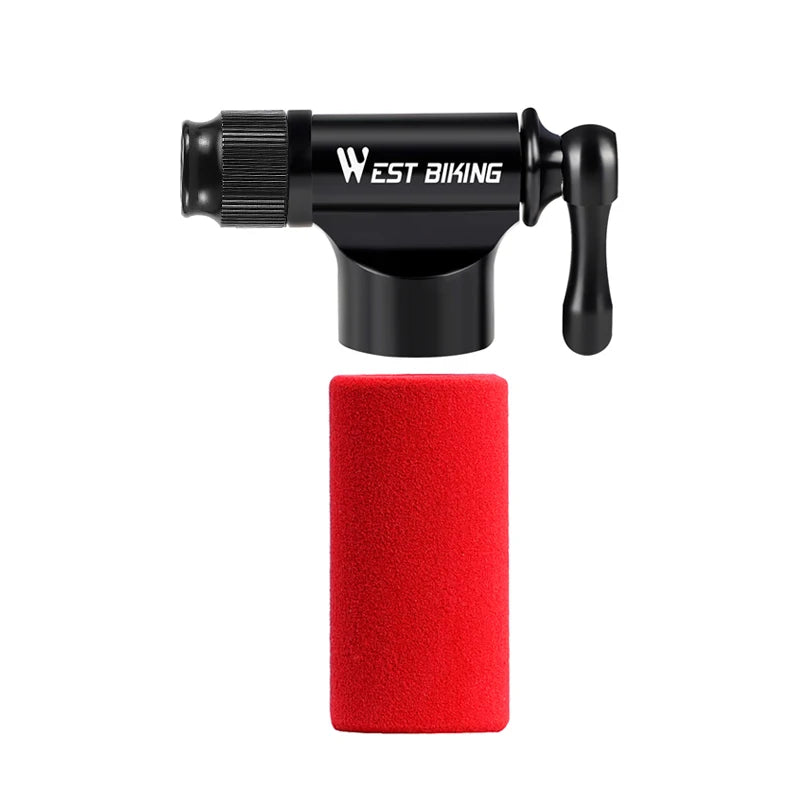 WEST BIKING Mini Bicycle CO2 Pump Portable Tire Inflator For Schrader Presta Adapter MTB Road Bike Aluminum Alloy Automatic Pump