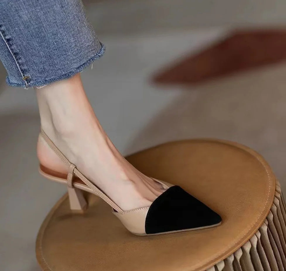 High Heels Summer 2025 New Arrival Fashion Buckle Pointed Heel Sandals Women Comfort Simplicity Stilettos Sandalias De Mujer - Belvar