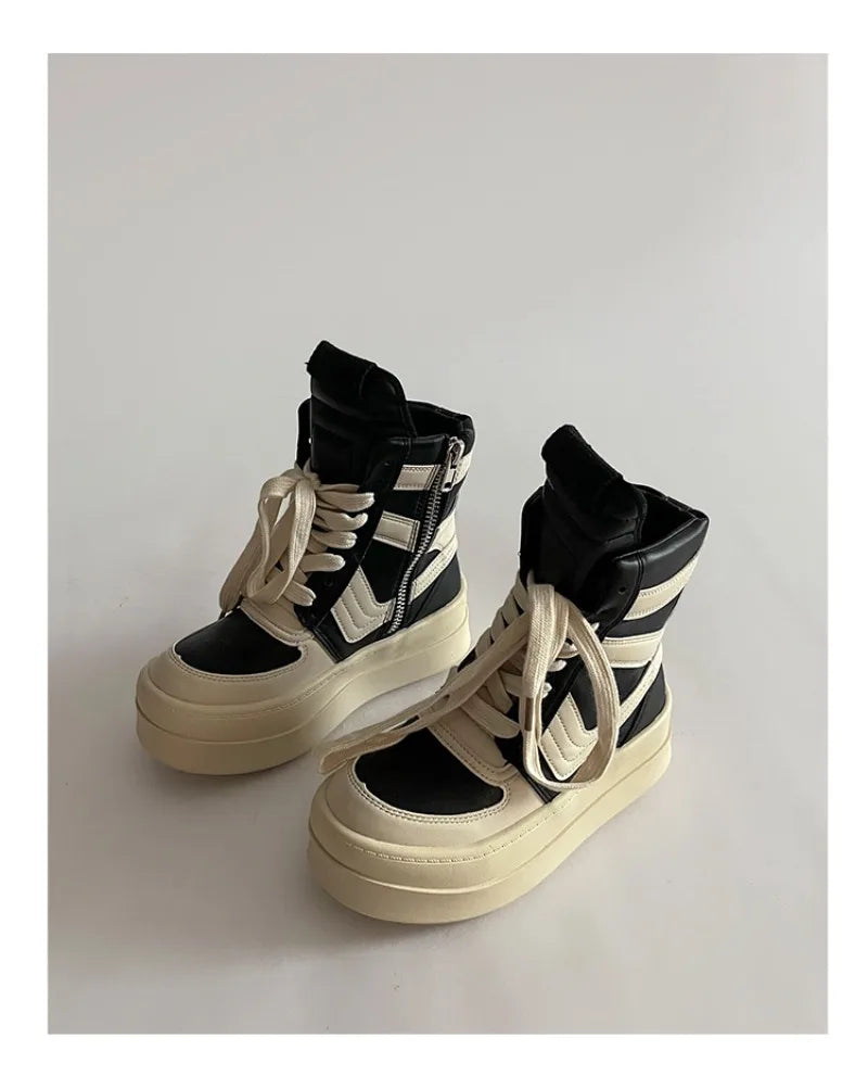 Shoes for Women Women's Ankle Boots Trendy Retro High-top Women's Shoes Fashion Casual Chunky Platform Luxury Designer Sneakers - Belvar