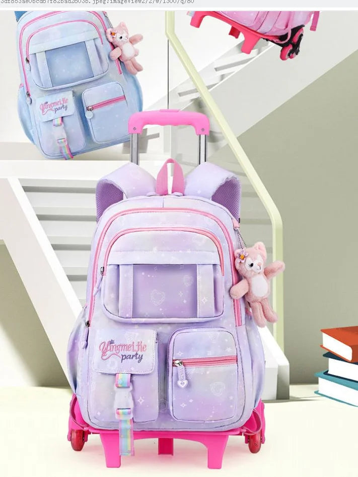 School Rolling backpack Bags school wheeled backpack for girls kids School trolley bag for girls school bag wheels for girls