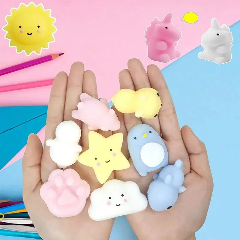 20Pcs Mini Cute Cartoon Animal Stress Relief Toys For Boys Girls Birthday Party Favor Piñata Filler Carnival Kids Party Supplies