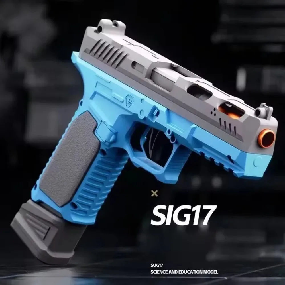 Soft Bullet Airsoft Sig17 Throwing Shell Toy Gun Outdoor Sports CS Game Empty Hanging Weapon Pistol for Kids Boys Birthday Gift