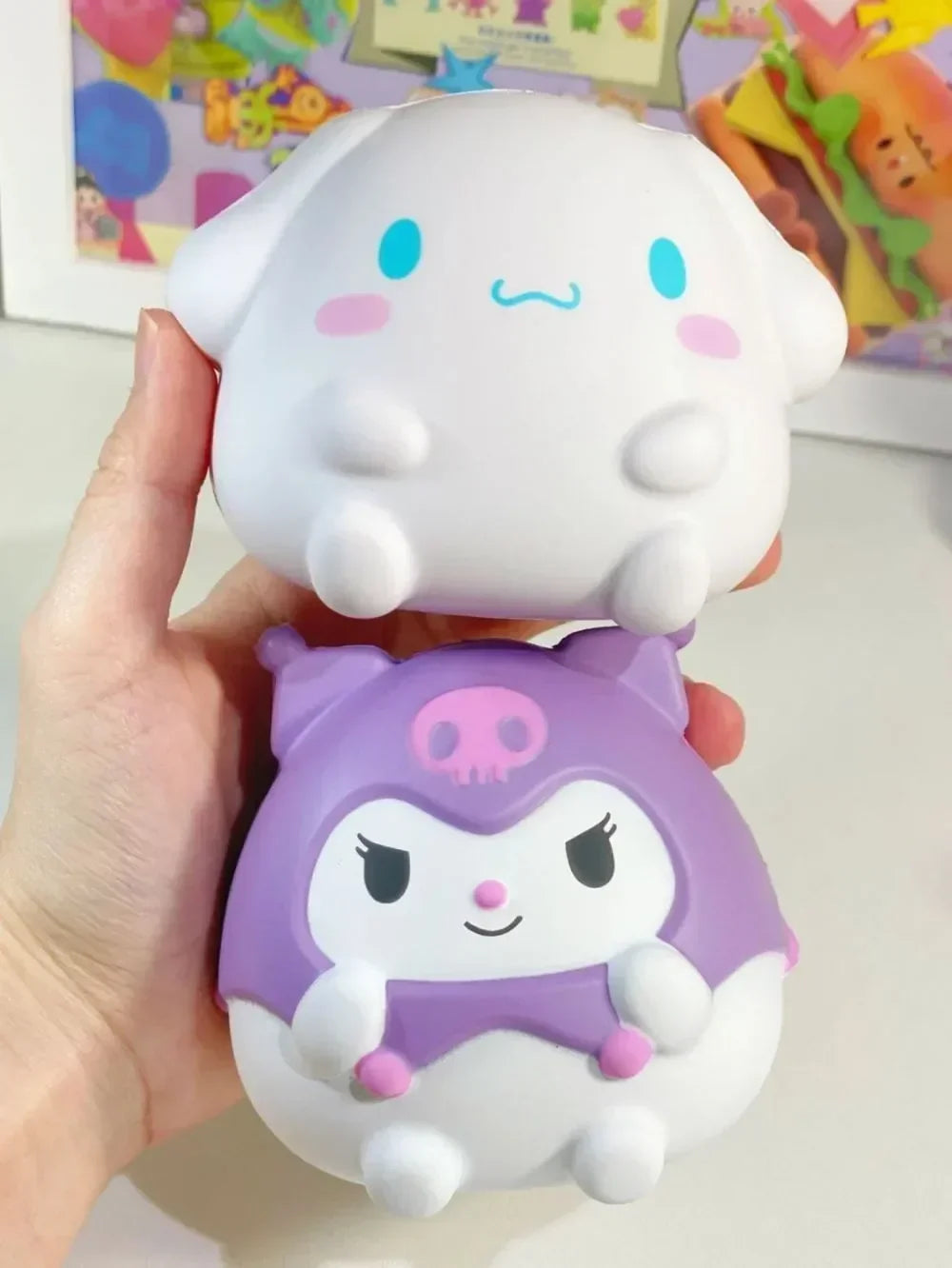 Sanrio Kawaii Melody Decompression Kuromi Cinnamoroll Stress Relief Squishy Anime Cartoon Children's Hand Pinch Toy Healing Gift