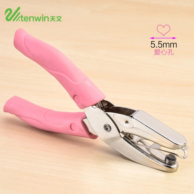 Tenwin 1PC School Office Metal Single Hole Love Star Puncher Hand Paper Punch For Scrapbooking Border Pore Cutter Paper tool