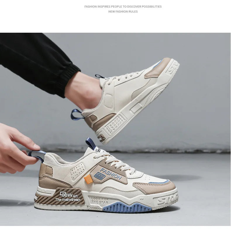 2025 Summer Fashionable Board Shoes Casual Sports Youth Thick Soled Walking Fashion Shoes Height Increasing Men's White Shoes - Belvar