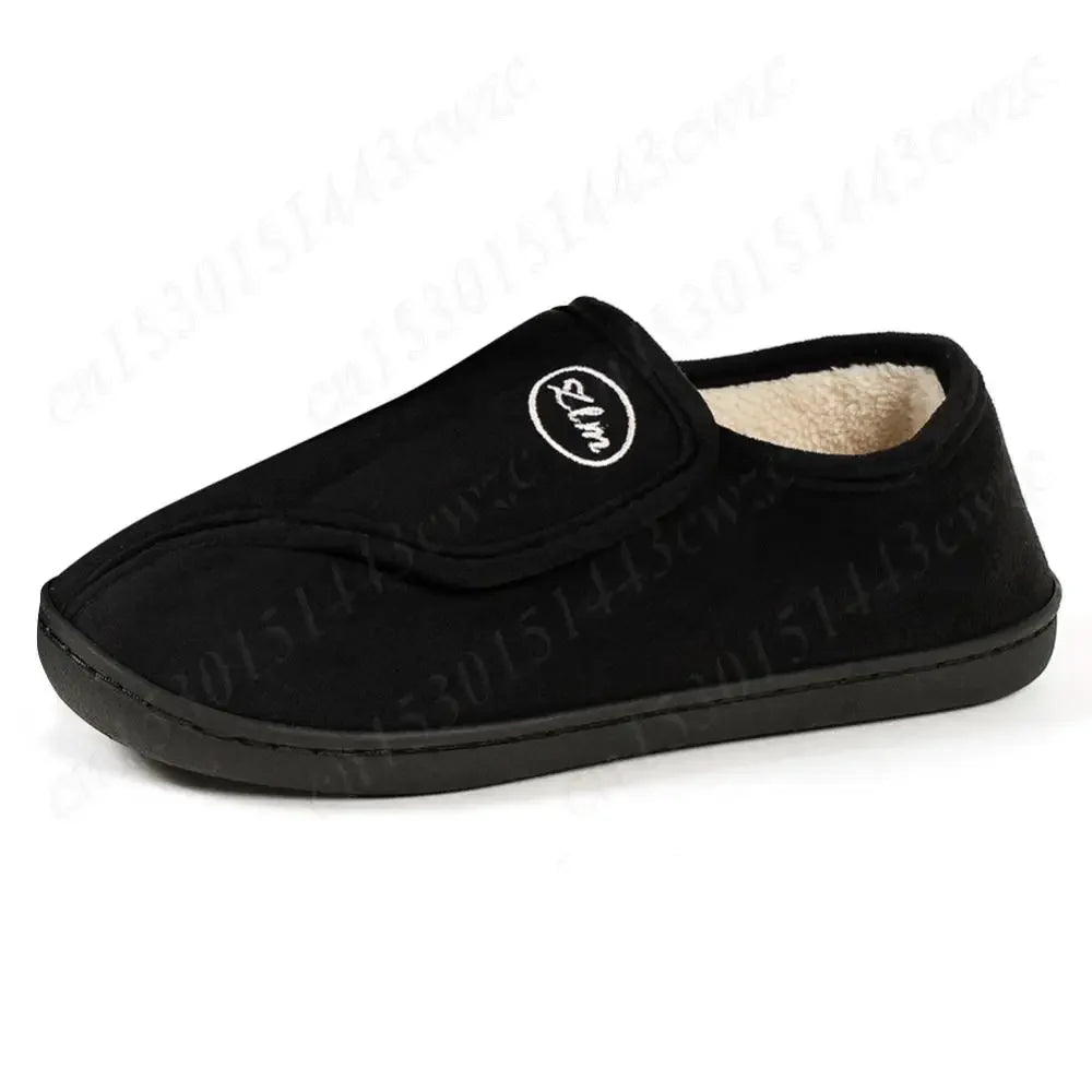 House Shoes for Men Suede Leather Slippers Non-Slip Slip-on Shoes Comfy Warm Plush Indoor/Outdoor for Diabetic Swollen Feet - Belvar
