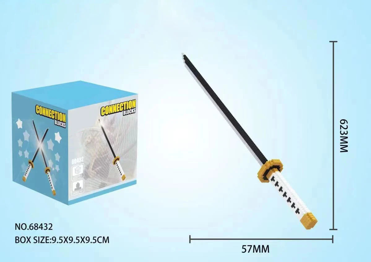 Samurai Sword Building Blocks Ninja Blade Katana Japanese Anime Butterfly Nichirin Knife Bricks Children Toys for Adult